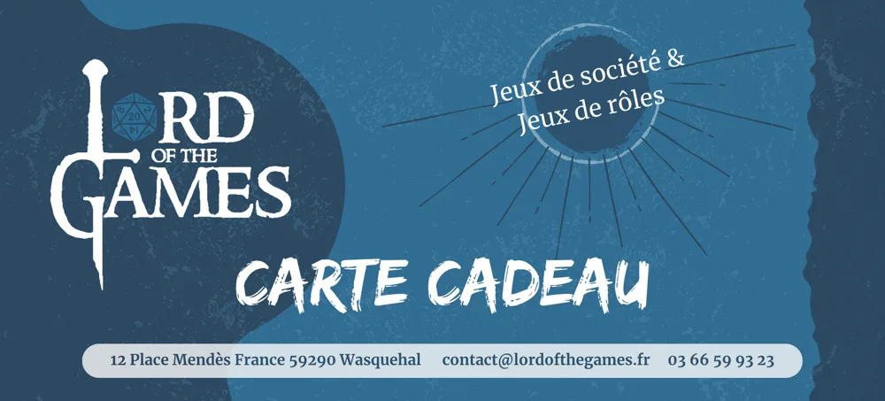 Carte cadeau Lord of the Games, boutique de jeux de société et jeux de rôle à Wasquehal