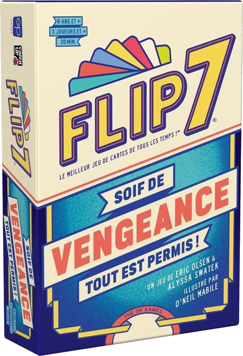 Boîte du jeu de cartes Flip 7 Soif de Vengeance